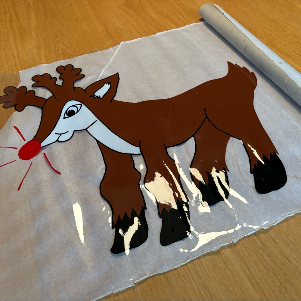 Vintage Window Magic Reindeer Window Vinyl Decal (19” x 24”)